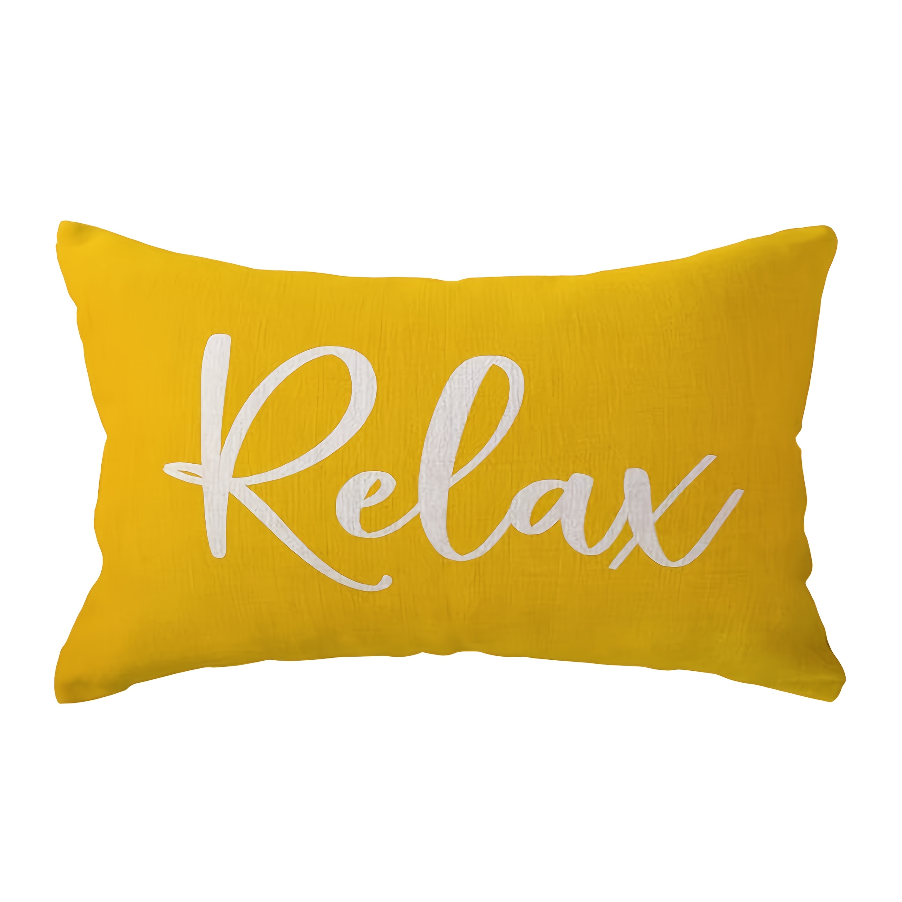 

Chic Yellow Lumbar Throw Pillow Cover 12x20 Inch - Relax Farmhouse Decor, Zippered Polyester For Sofa & Porch, Decorative Pillows