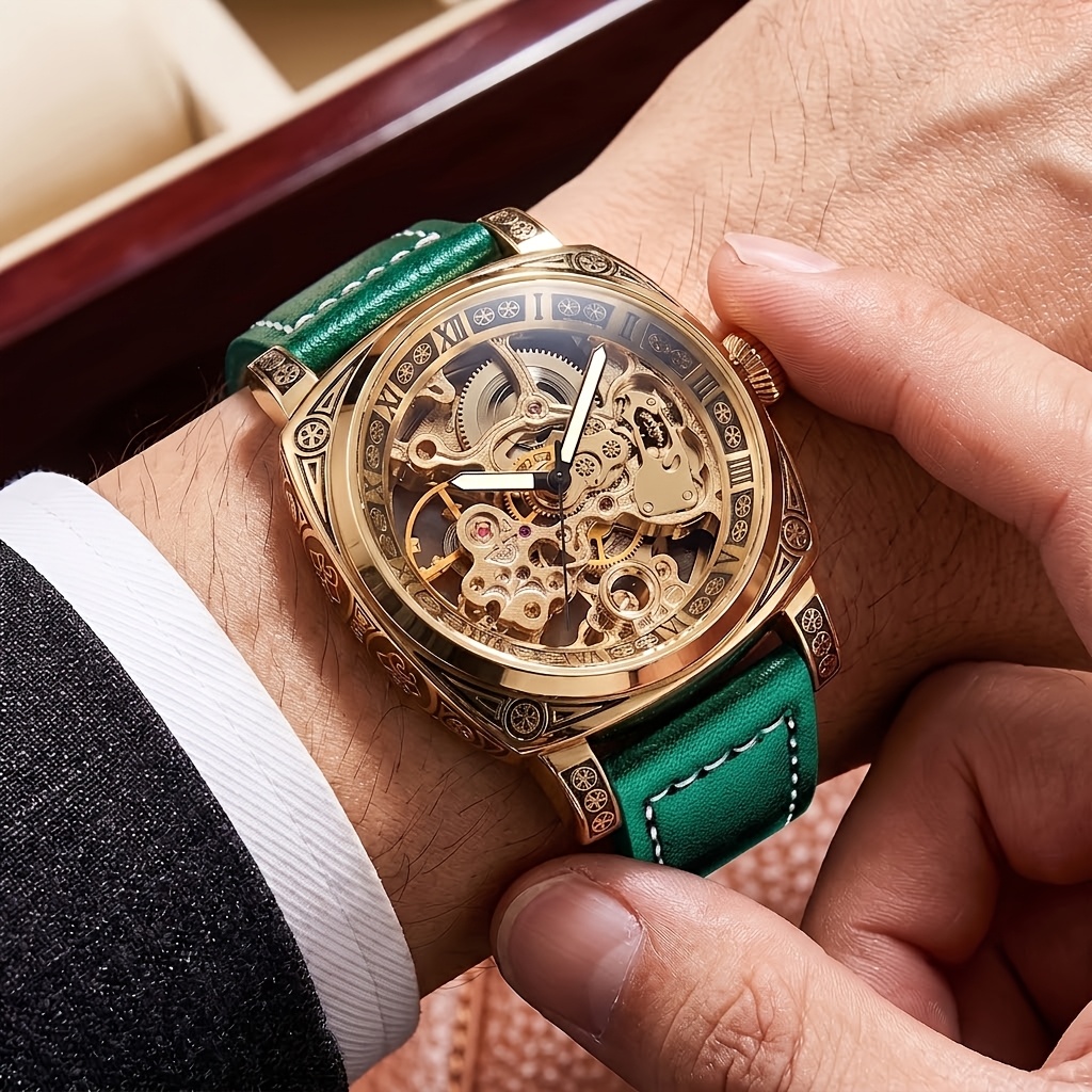 Men's Casual Style Strap Full-Automatic Tourbillon Watch