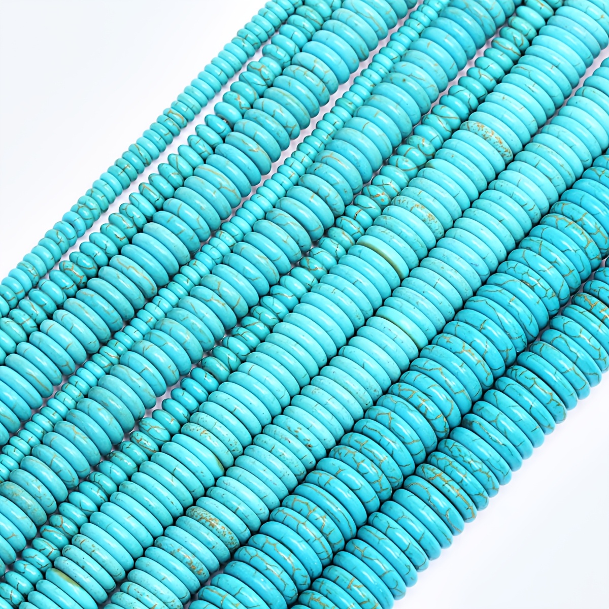 

10-100pcs 6/8/12/14/16mm Natural Stone Beads Turquoise Stone Spacer Beads Flat Round Beads Necklace Bracelet Jewelry Making Diy Handmade Accessories