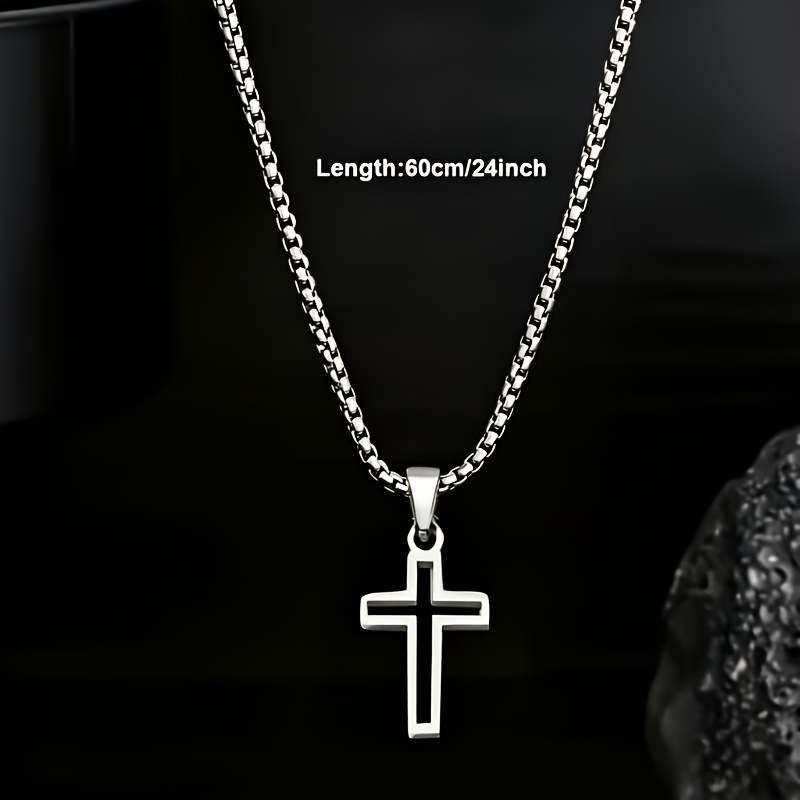 Men's Vintage Punk Hollow-Out Cross Pendant Necklace