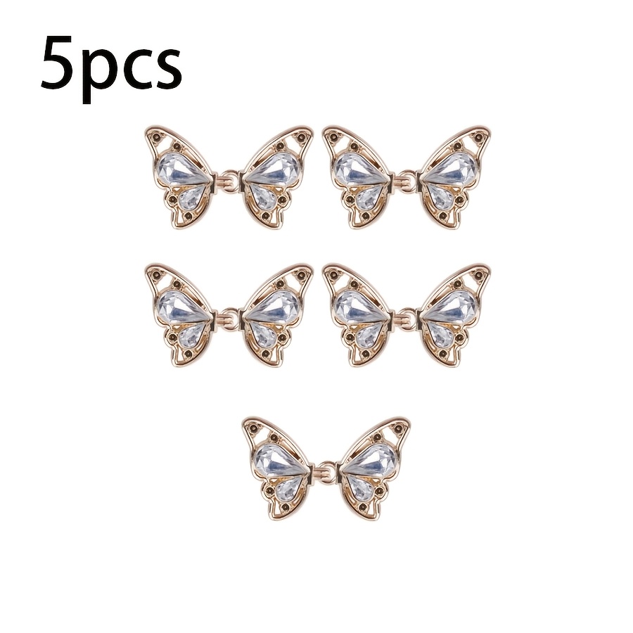 E-shop Fünf goldene Schmetterlingsverschlüsse, chinesische Umhangverschlüsse, Pulloverclips, Cardigan-Umhangknöpfe, Cheongsam-Dekoknöpfe,
