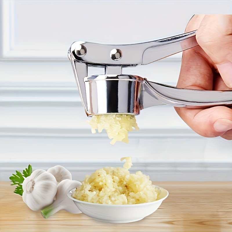 1pc durable stainless steel garlic press multifunctional metal garlic mincer washable garlic crusher food contact safe kitchen gadget for garlic  