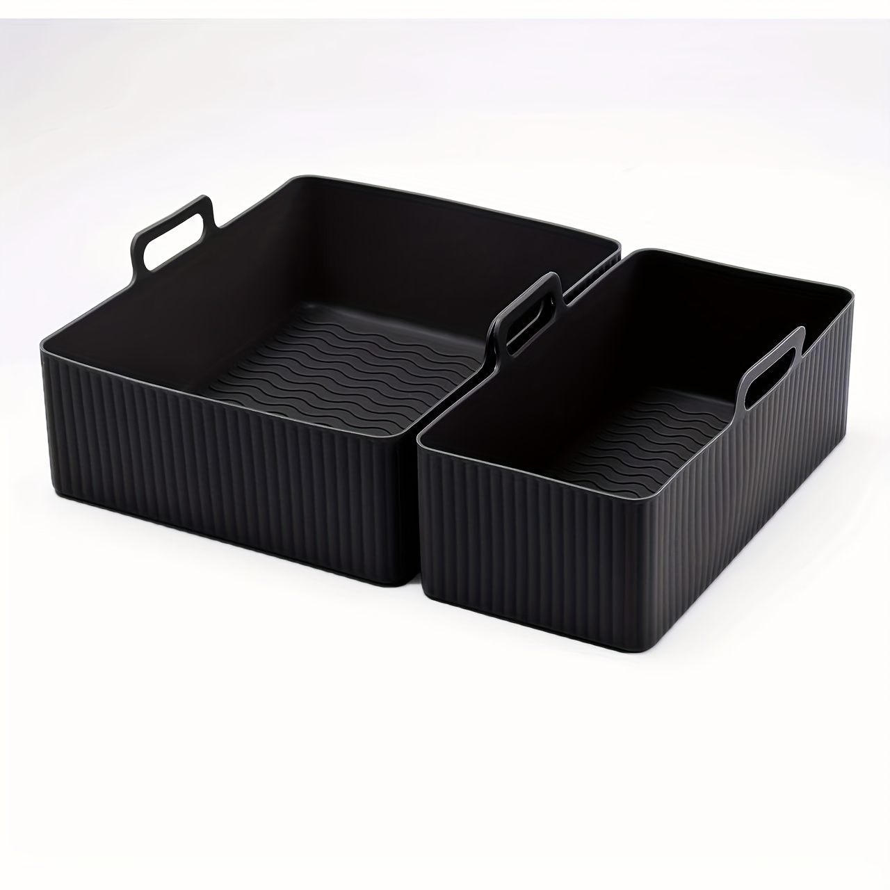 Image of 2pcs, Silicone Baking Tray Suitable For Air Fryers, Be Used For: Towert17099, Salter Ek5729, , Tefal Easy Ey901840, When It Has A Surface, In Air Fryers, Ovens, And Microwaves