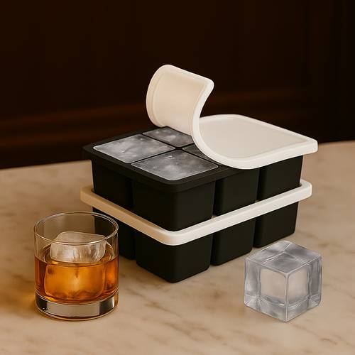 large silicone 2 pack 2 inch square ice molds with removable lids 16 large 2 inch whiskey s silicone stackable design large ideal for whiskey cocktails old