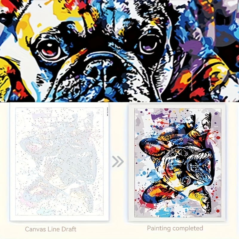 DIY Paint by Numbers French Bulldog Kit 39x50cm