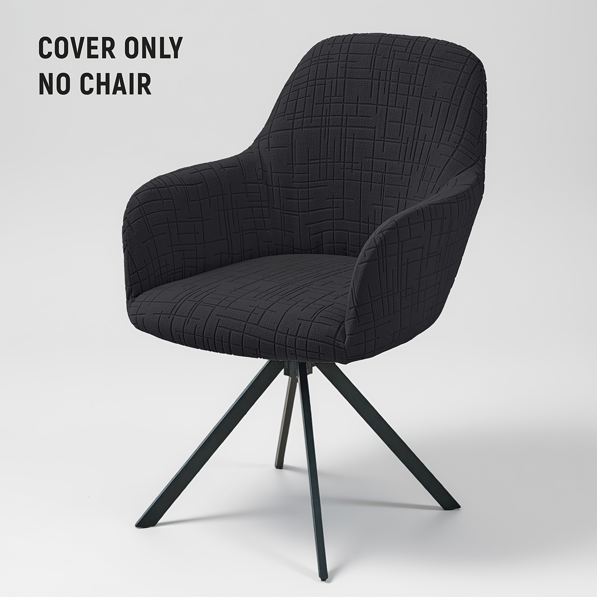 TEMU 1 Housse de chaise pivotante à accoudoirs élevés, jacquard floral, élastique, avec guipure, pour hôtel ou maison