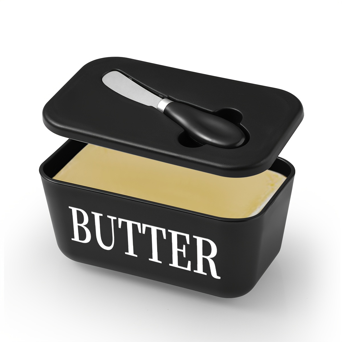 Image of 1 Set Of Elegant Butter Dish Set With Lid, Easy-to-clean Butter Keeper, Butter Container - Refrigerator-safe, Dishwasher-safe, Suitable For Home, Weddings, Camping, Parties, And Outdoor Activities