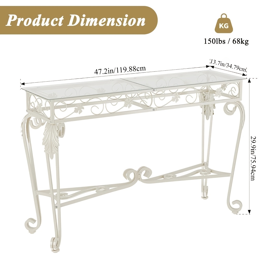TEMU 1pc And Metal Table For Entrance, Console Tables For Entryway, Sturdy Hallway Table With Storage, Easy Assembly Sofa Tables For Living Room