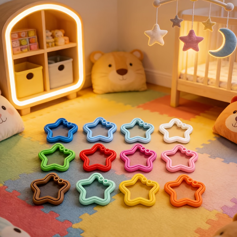 12-Color Rainbow Hanging Ring Baby Toys Set