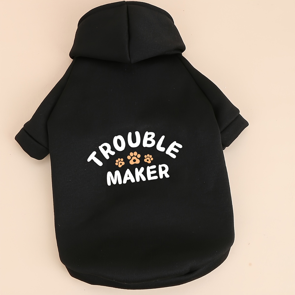 TEMU 1pc Pet Sweatshirt, Spring/autumn Warm -lined Two-legged Cat Hoodie, Anti-shedding, For Teddy, Poodle, Bichon, And Small Breed Puppies,