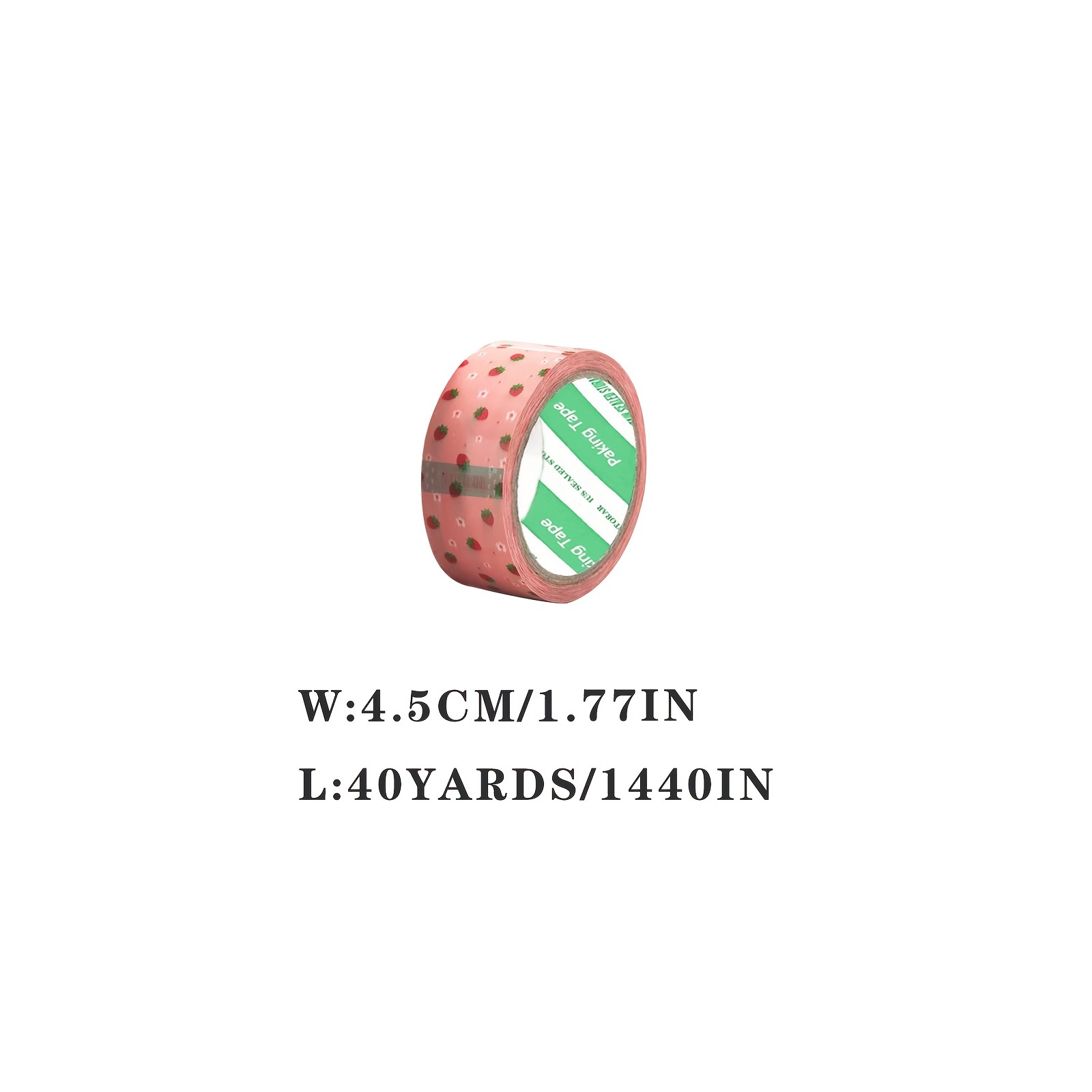 Image of Pink Strawberry Flower Patterned Packing Tape, Gift Tape, Printed Tape, 4.5 Cm Wide And 40 Yards Long, Suitable For Sealing Gift Boxes, Delivery, , And Office Packaging