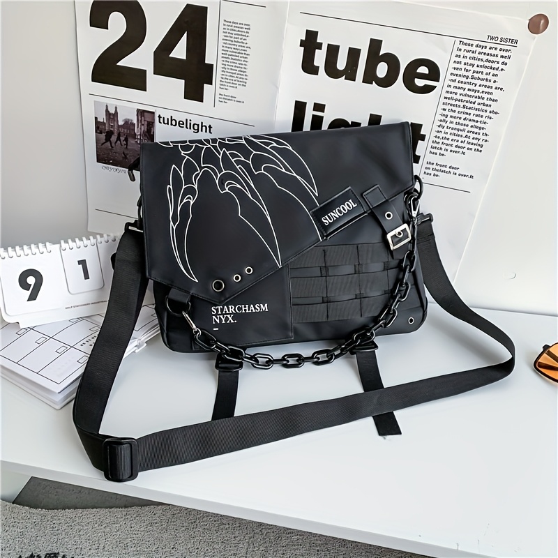Image of New Messenger Bag Men's Ins Trendy Brand Tooling Function Wind Large Capacity Messenger Bag Student Casual Shoulder Bag Fashionable Versatile Design Men'