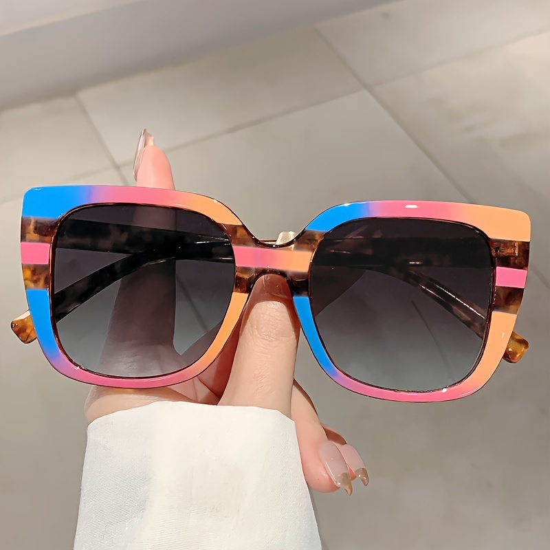 

Cat Eye Square For Women Color Block Fashion Anti Glare Sun Shades For Vacation Beach Party