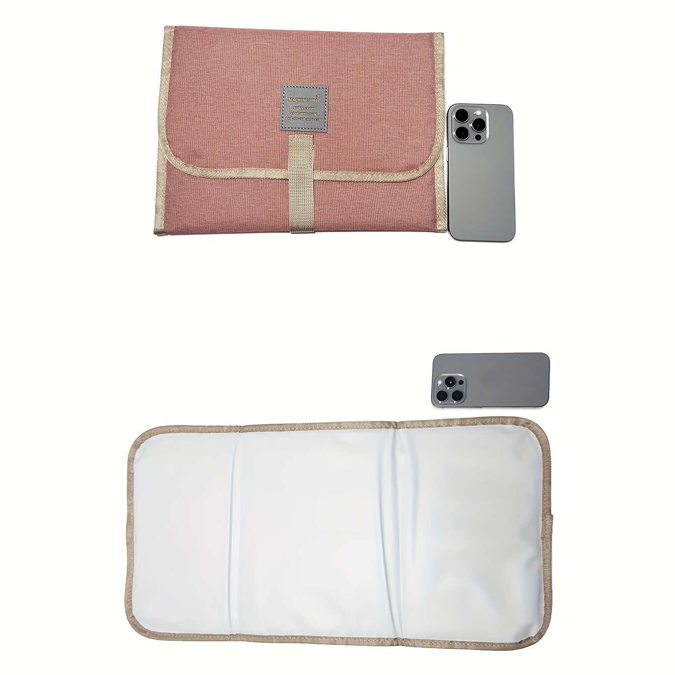 1pc Portable Foldable Diaper Changing Mat for Baby - Mixed Color, Polyester Fiber