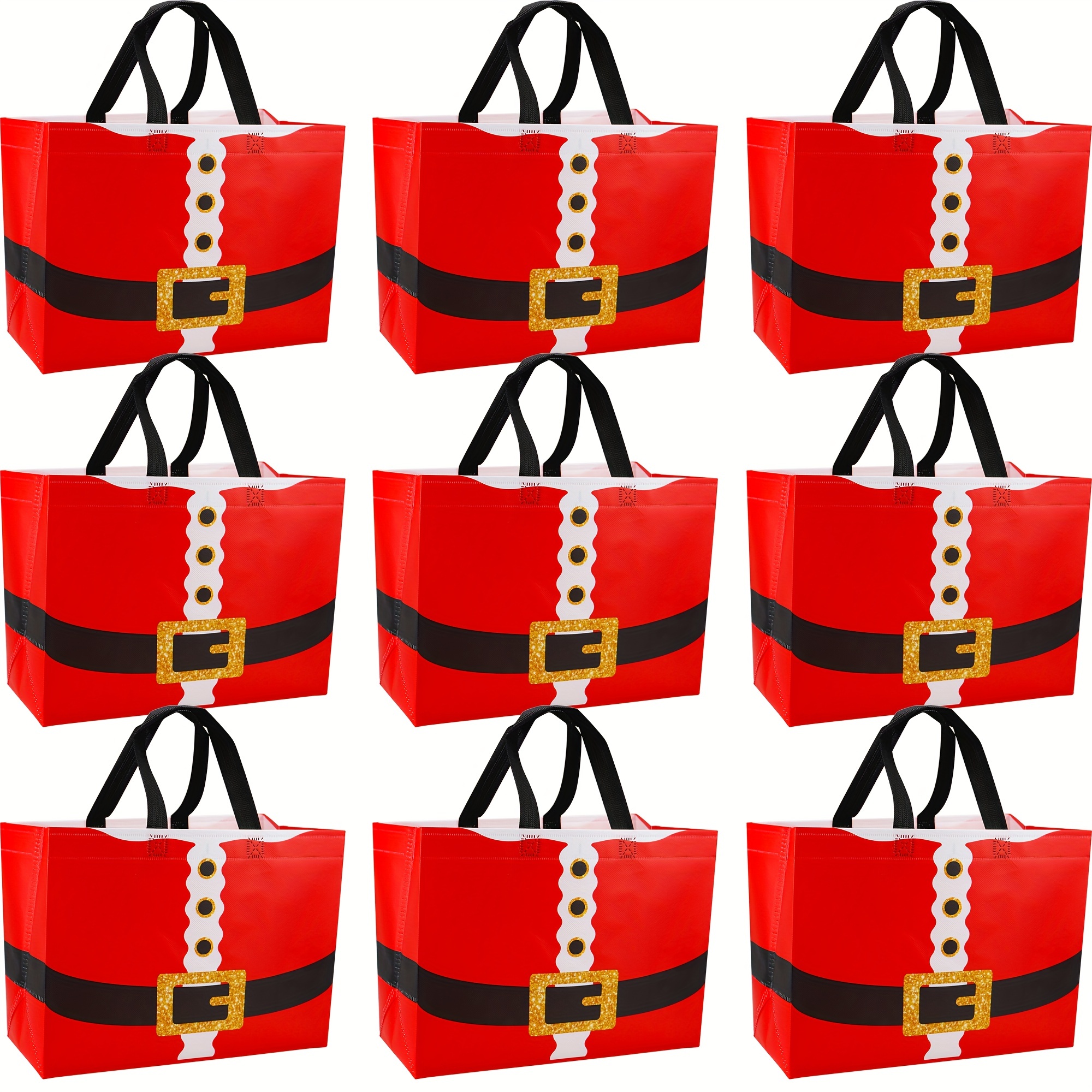 

12/24/48pcs Christmas Gift Bags Reusable Christmas Bags With Handles Christmas Candy Treat Bags Bags Non Woven Party Favor Bags Gift Wrapping Tote Bags