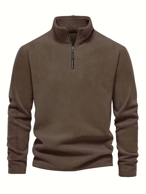 sudadera de cuello con cierre de 1/4 para hombre - abrigo de invierno , larga, lavable a máquina, ropa casual cómoda | sudadera con cierre de 1/4