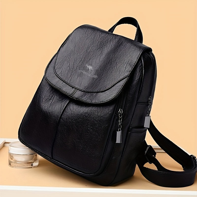 

Trendy All-match Multi-pocket Backpack, Casual Simple Solid Color Knapsack, Perfect Daypack For Leisure Travel And Everyday Use