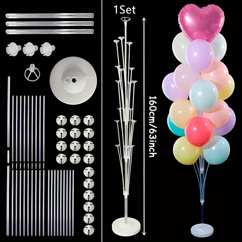 TEMU 19 Tube Stand, Balloon Column Kit With Base And Pole, Balloon Tower Background Decoration - Great For Birthdays, Weddings And Christmas Gifts