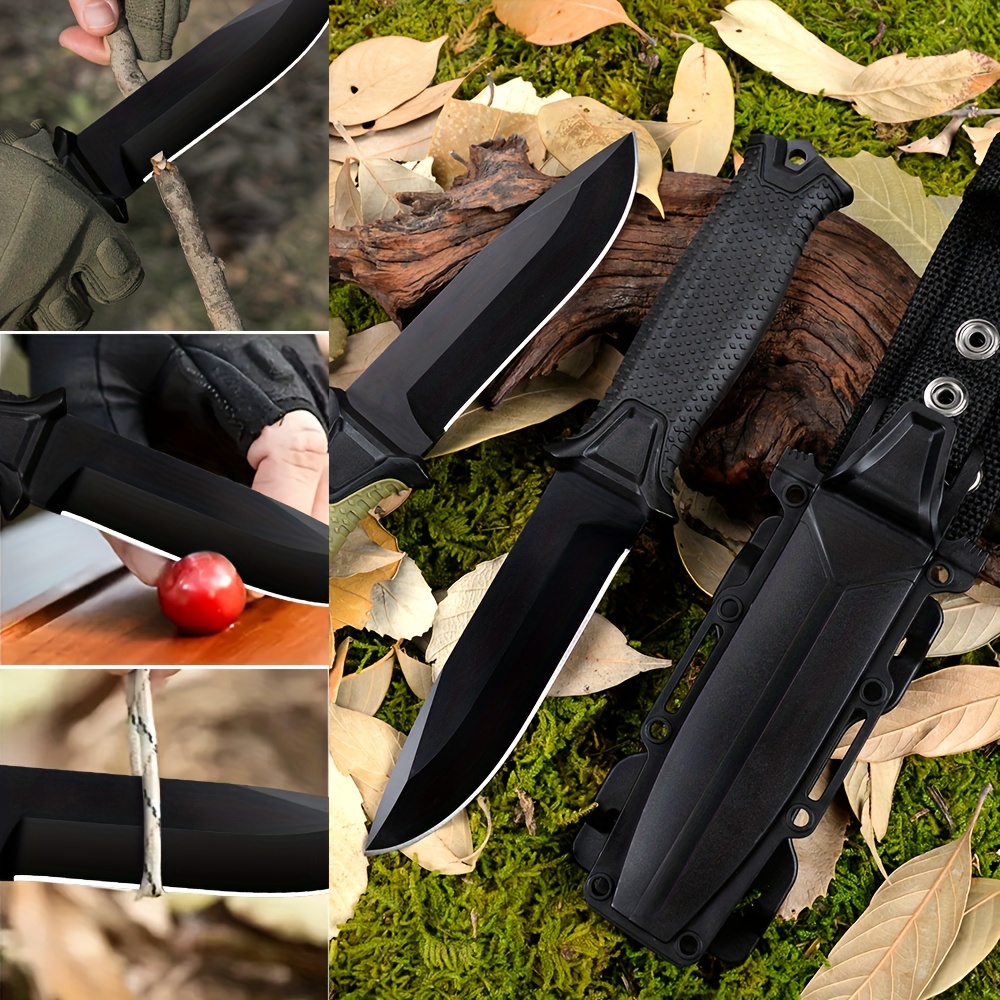 

1pc Outdoor Camping Survival Knife, High Hardness Straight Knife With Knife Set, Field Survival Portable Knife, Sharp And Durable, Men And Women Love Cool Little Gift!