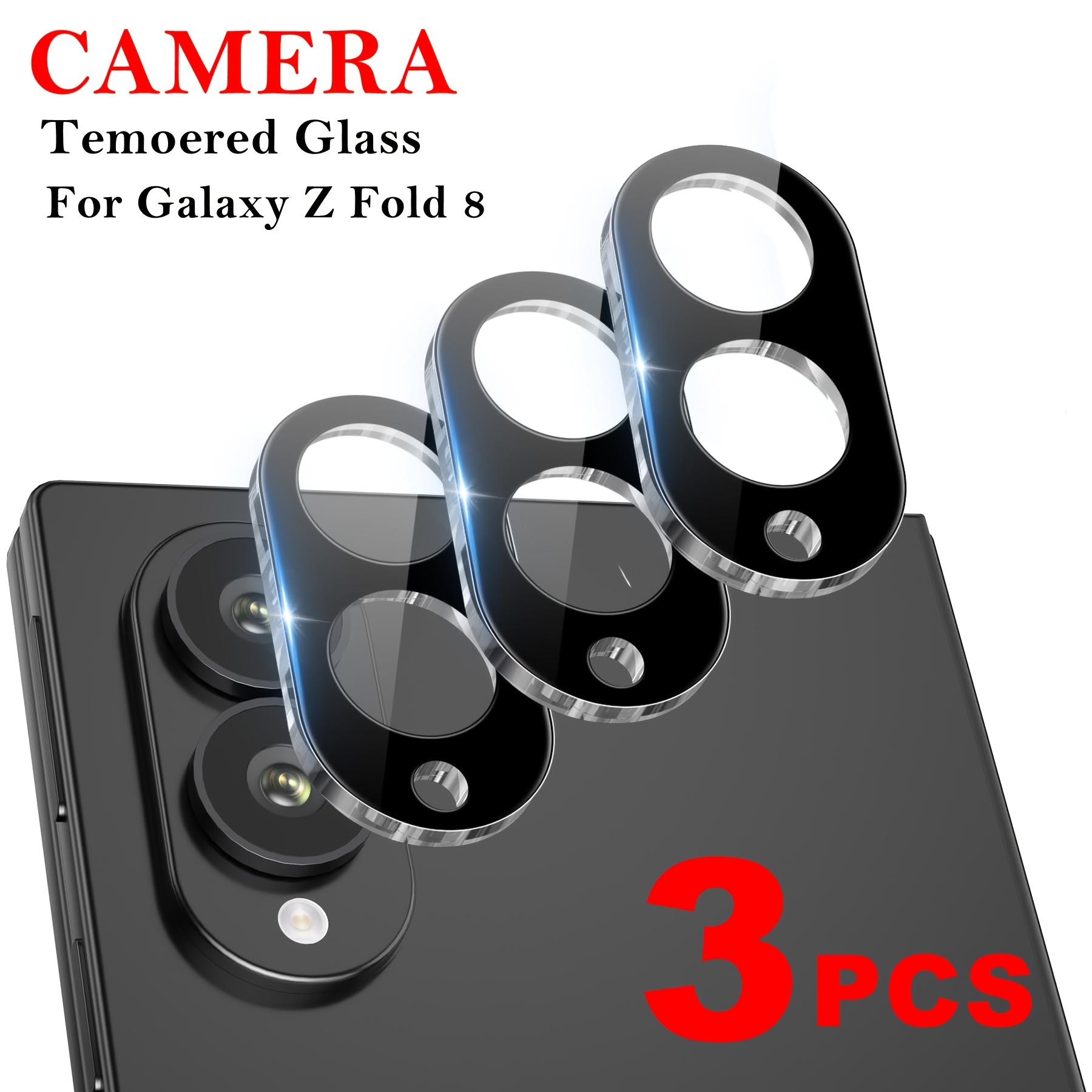 TEMU 3pcs For Z Fold 8 Ultra 5g 9h Hardness Camera Screen Protector Camera Lens Suitable For Zfold8 Ultra 3d Anti-scratch Camera Lens