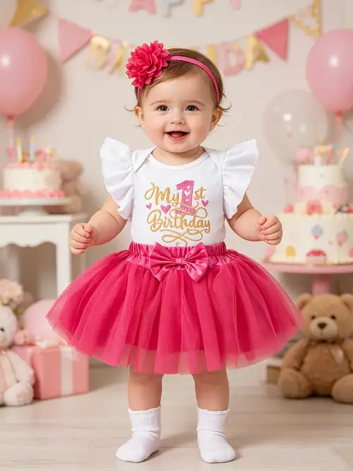 first birthday dress tutu First Birthday Dress, 1st Birthday Dress Tutu, Pink Tulle Dress with Rose Gold Sequins, Girl Smash Cake Outfit, Custom Flower Girl Dress