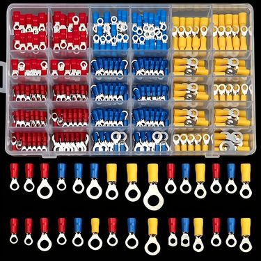 Kit da 102 pezzi di connettori universali per fili | Set di terminali a crimpare e rivetti, Set di connessione multiuso, Contatto, PVC, Modalità di alimentazione non carica, Senza batteria inclusa, con scatola