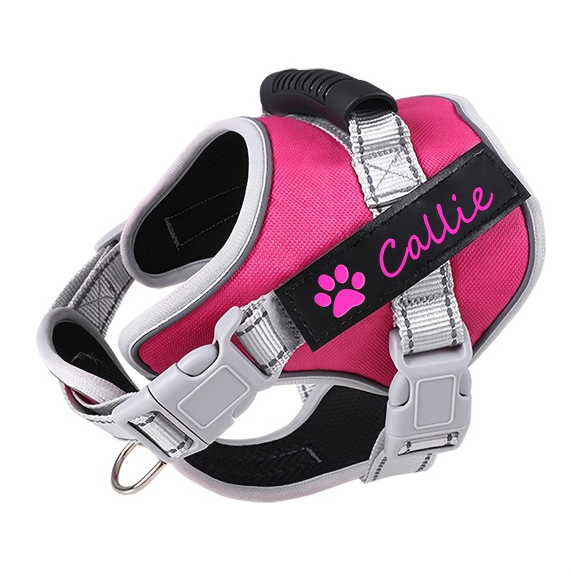 TEMU 1 pièce Harnais de poitrine style gilet réfléchissant personnalisé, pour chiens de petite et grande taille, adapté à plusieurs scénarios - , ,
