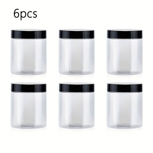 4 6 8 20 piece set plastic jars with lids 8 45 oz transparent storage jars reusable round pet plastic containers wide mouth jars with pull tab gaskets
