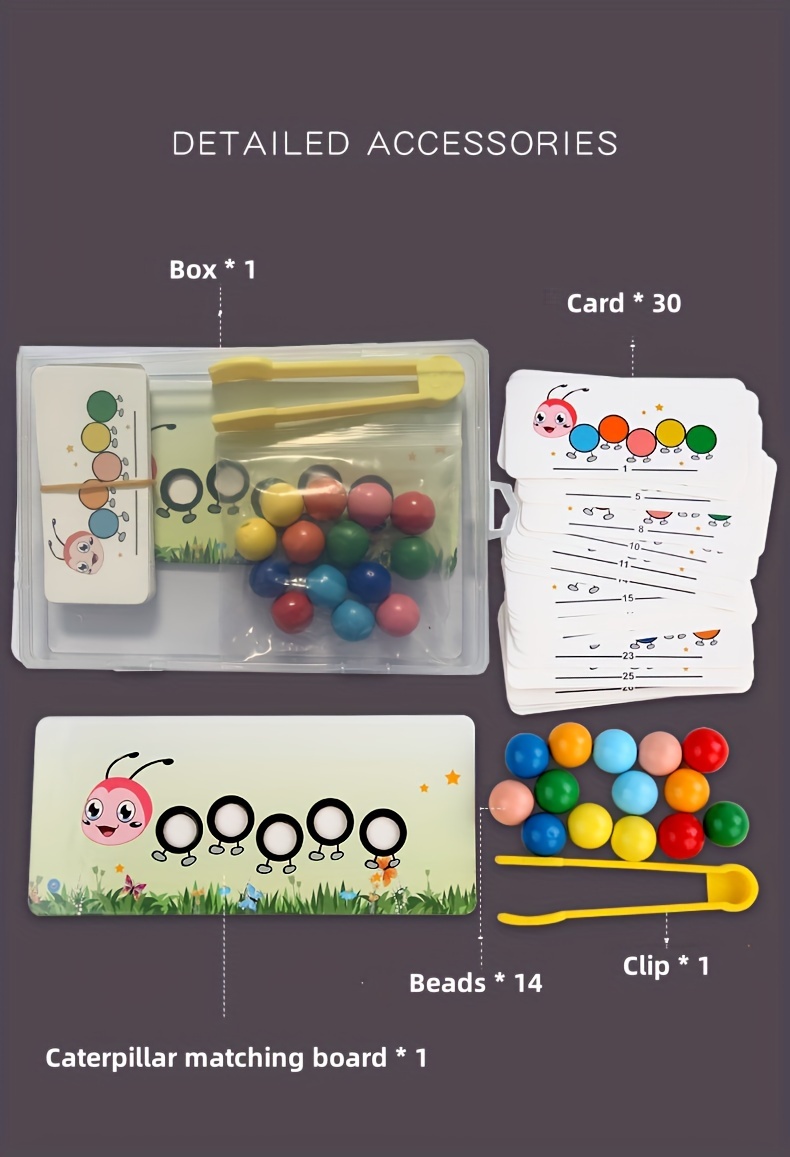 for CATERPILLAR Bead Maze Toy, Color Recognition Fine Motor Skills Focus Training for Boys and Girls - Christmas & Birthday Gift