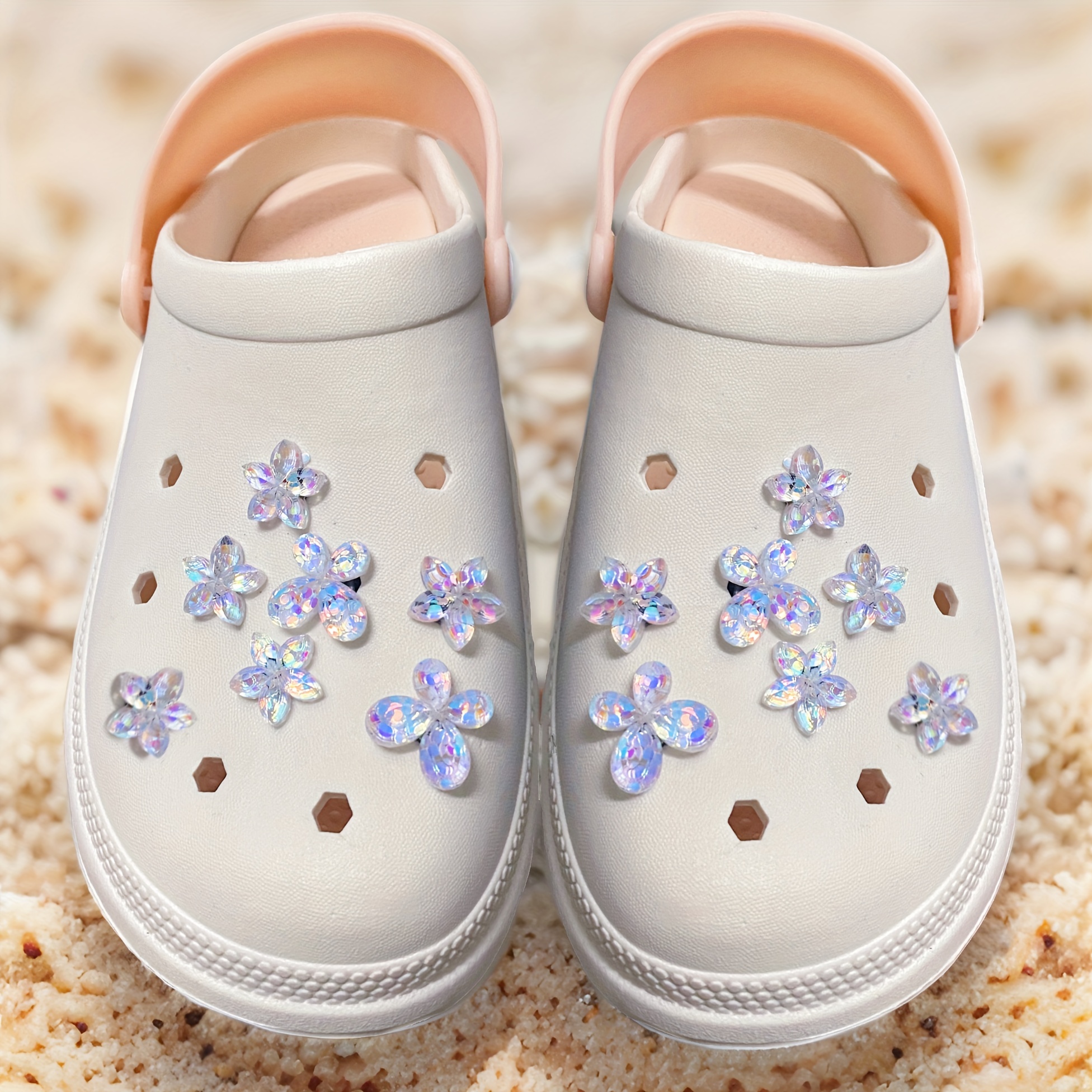 tira de 14 piezas de charms de zapatos   de flor para zapatillas, zapatos de jardín, sandalias y zapatillas - plástico resistente, resina, fáciles de usar - accesorios de regalo de   decorativos para fiestas detalles 3