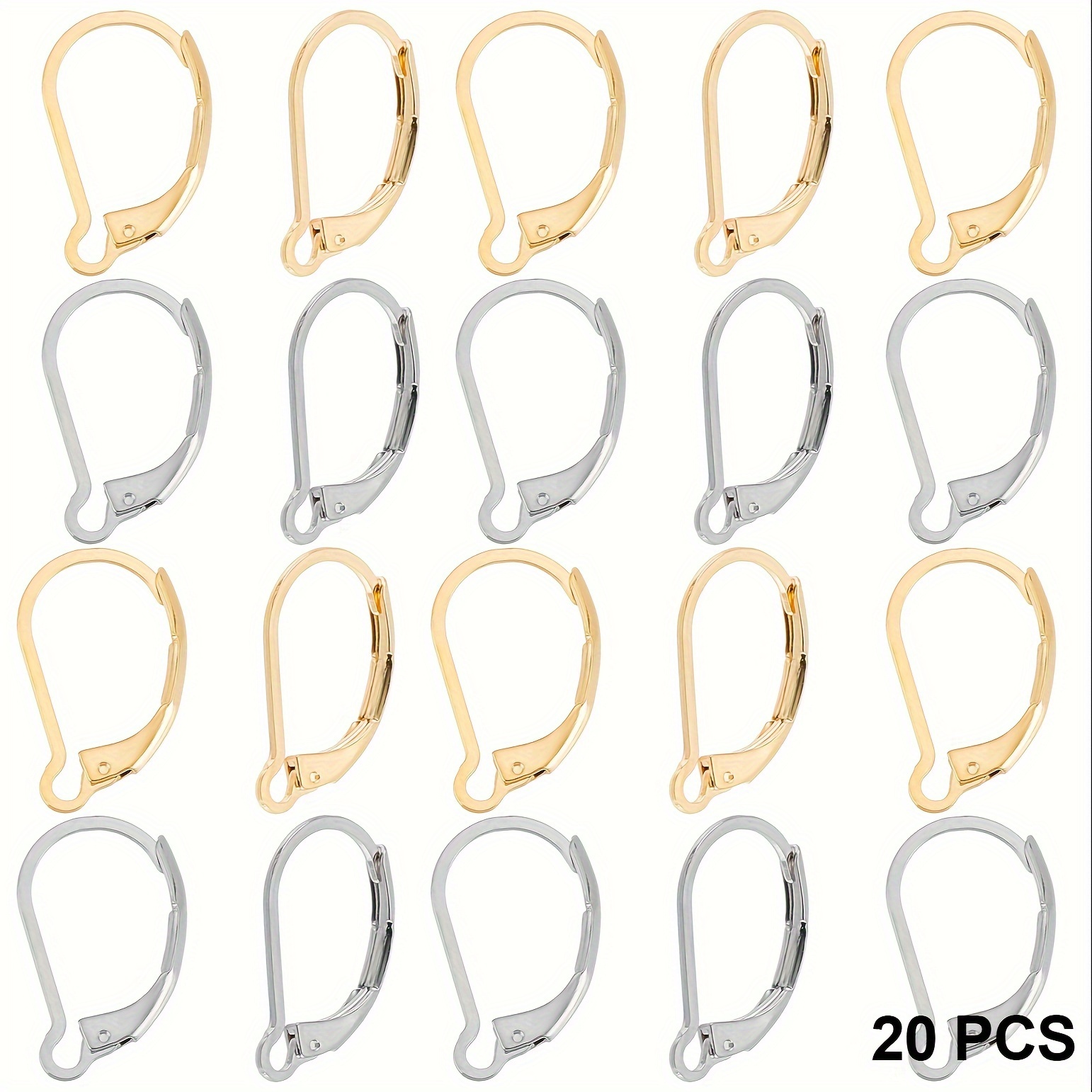 

20 Pcs Leverback Earring Hooks French Ear Wires Interchangeable Dangle Earring Findings Stainless Steel For Diy Jewelry Making