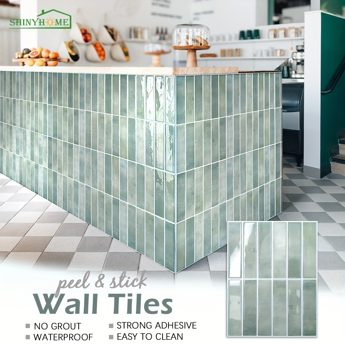 

1/10/30 Pieces 3d Imitation Handmade Tile Stickers, Self-adhesive Kitchen Backsplash, Waterproof And Anti-fouling Self-adhesive Tiles For Bathroom Kitchen Bar Rv, Home Decorations