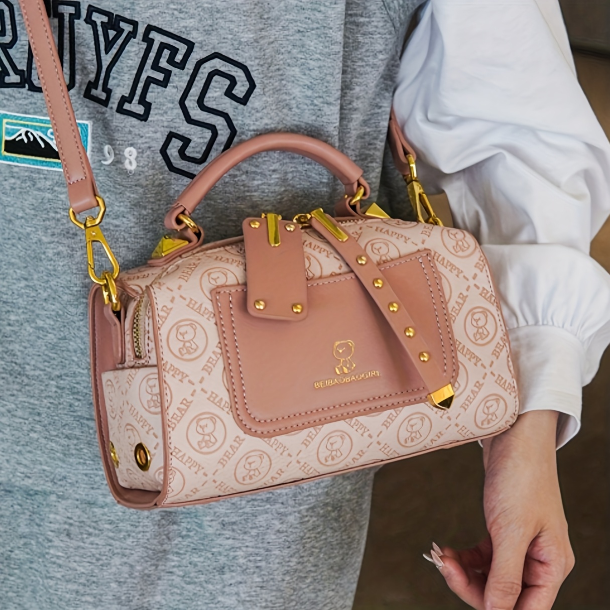 sac à main pour femme,  , décontracté, élégant,  ,    ,   porté en sac à bandoulière, sac en bandoulière   ou sac sous  , à   de couleur, texture haut de gamme, sac oreiller   Détails du produit 5