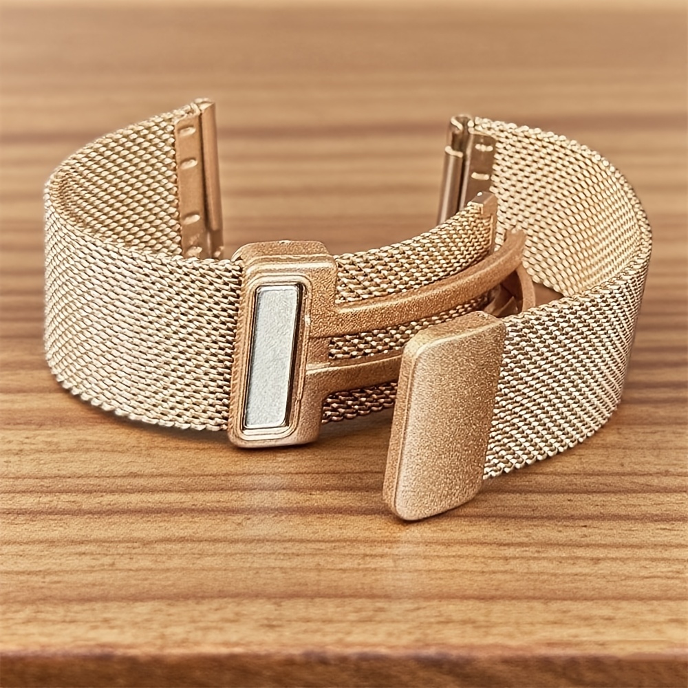 TEMU 20mm 22mm Stainless Steel Mesh Strap For Hw Watch 3 2 2e 46mm 42mm Magnetic Adjustment Strap, For For Galaxy Watch 7/6/5/4/6classic 44mm 40mm