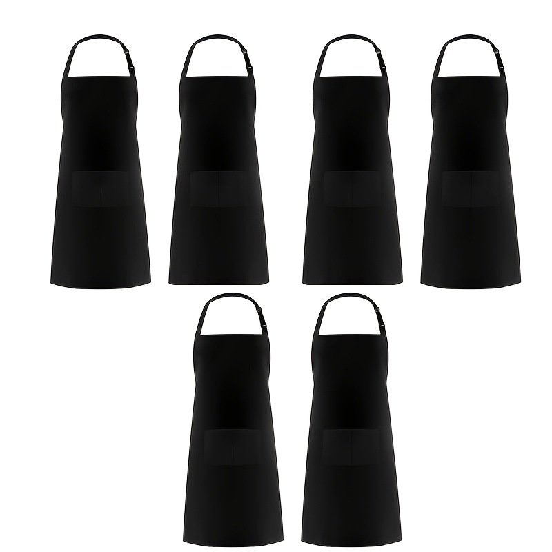 TEMU 6-pack Durable Breathable Polyester Aprons For Men And Women | Customizable With Logo Printing For Restaurants, Painting, And More