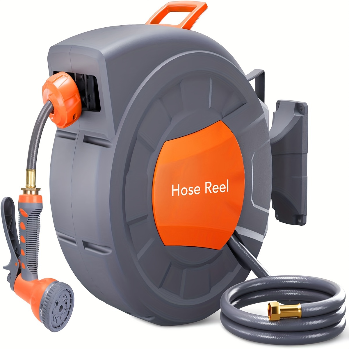 100 FT Garden Hose Reel retractable hose reel garden tools with hose holder  (1/2 100FT) : : Patio, Lawn & Garden