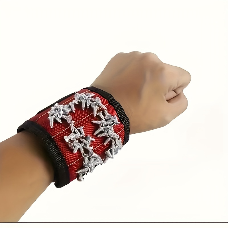 TEMU Bracelet Magnétique Super Puissant pour Outils - Idéal pour Vis, Clous, Boulons & Forets - de Support Unique - pour Papa, Petit Ami, Bricoleur,