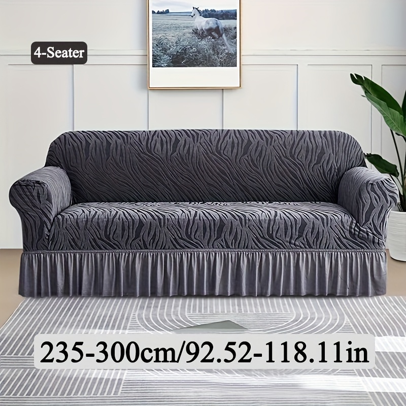 TEMU 1pc Jacquard Universal Sofa Cover, Pet-friendly Elastic Couch Protector, Thick Sofa Slipcover For Living Room And Bedroom - Suitable For