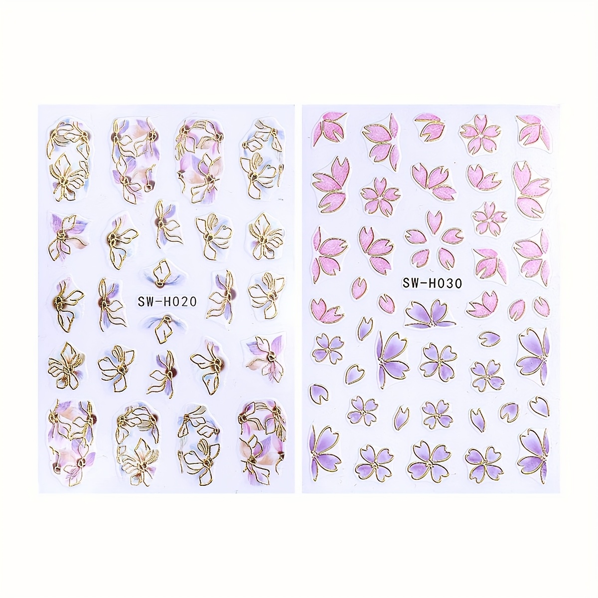 Image of 2 Sheets Of Japanese-style Colorful Flower Stickers Sw-h020+30