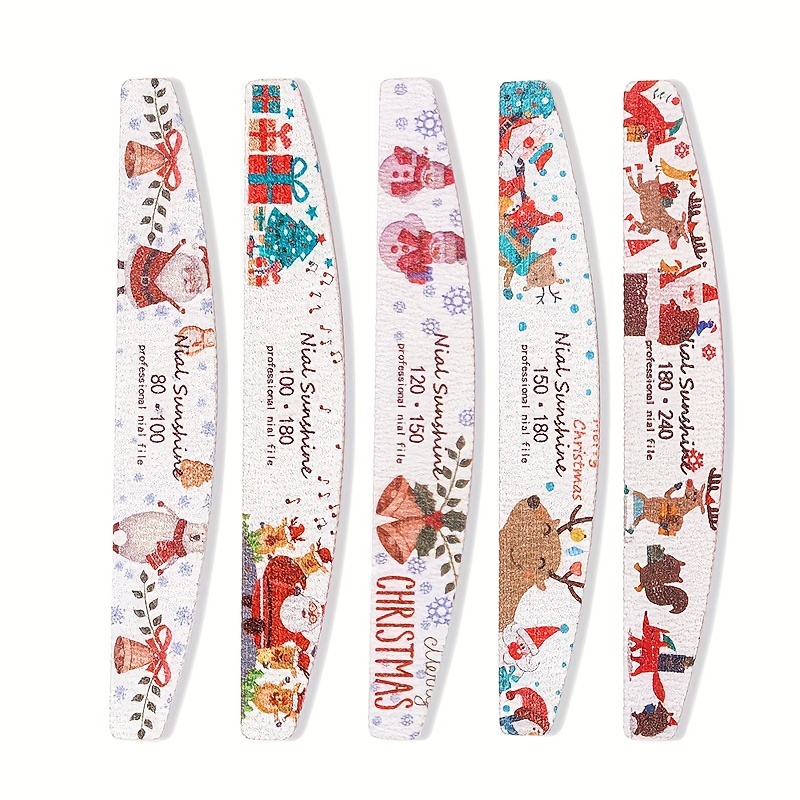 Christmas Nail Files and Buffers Set with Mixed Grits