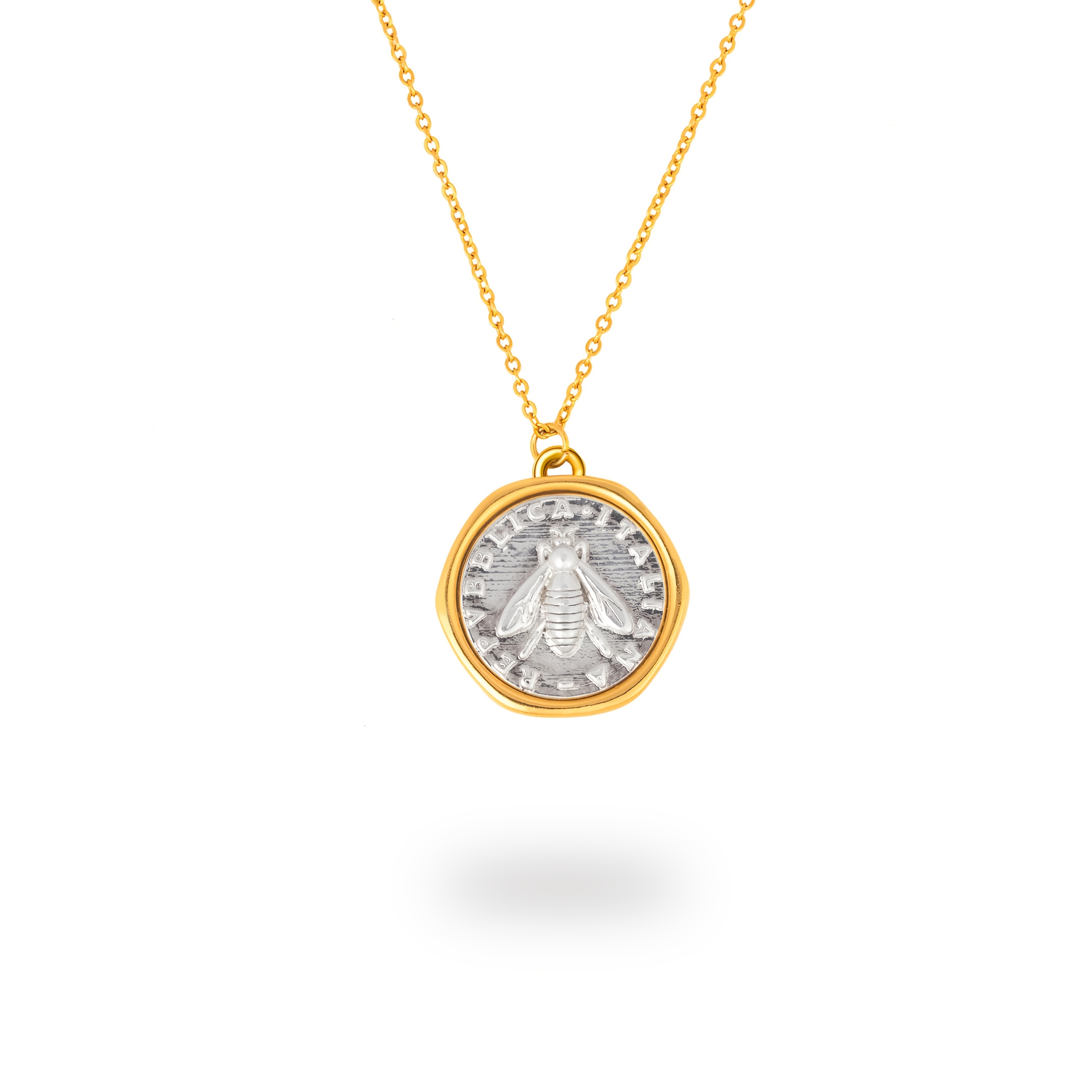 Image of 925 Sterling Silver, Vintage Fashion White Bee Pendant Necklace, Suitable For Everyday Use, Perfect Gift For Valentine's Day, Christmas, Or Anniversary For Your Wife Or Girlfriend, In A Box