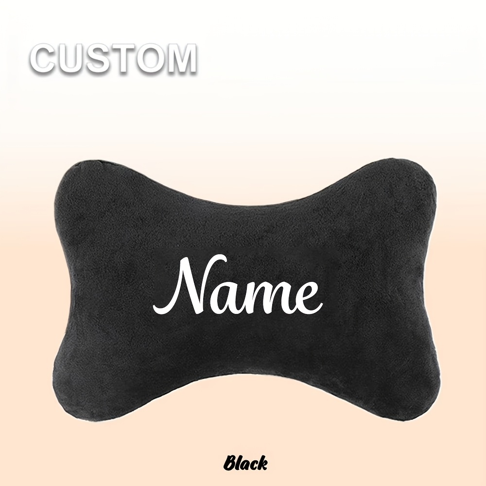 TEMU Car/bike Head, Shoulder, And Neck Pillow - Soft And Comfortable Headrest With Customizable Personal Content And Name