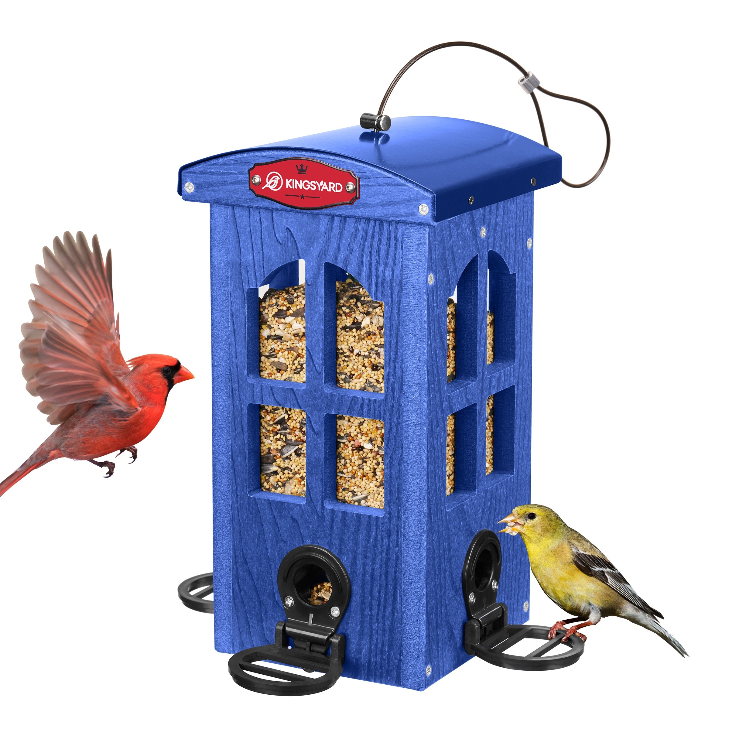 

Kingsyard Phone Feeder Metal & , Plastic Feeders For Outdoors Hanging, 3 Lbs Seed , Decoration