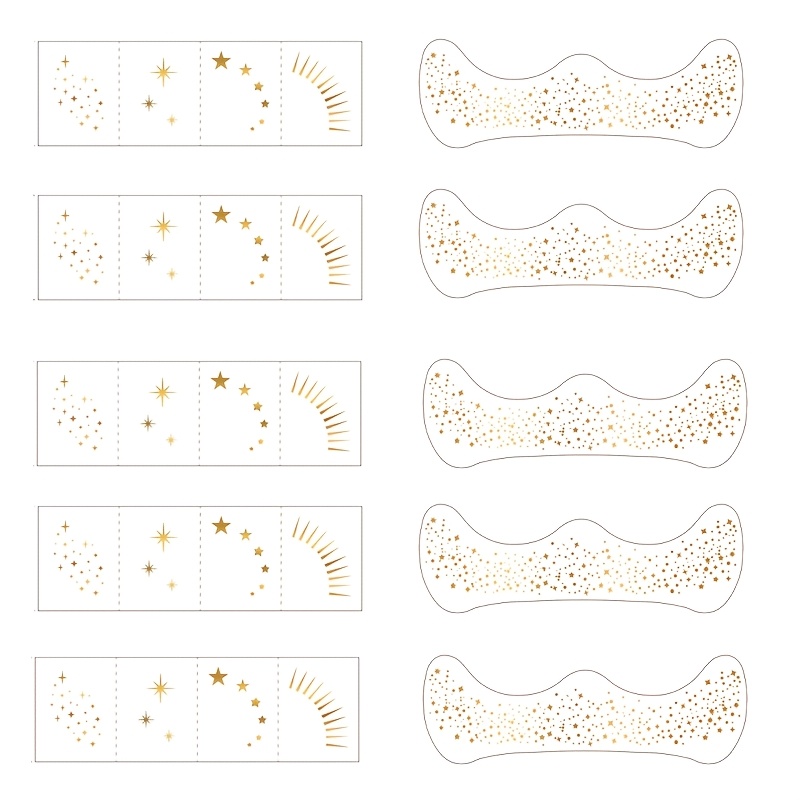 2/10pcs Glitter Freckle Face Tattoos, Waterproof Temporary Tattoo Stickers, Women's Eye Corner Facial Metallic Glitter Makeup Stickers, New Year Christmas Holiday Party Makeup Accessories - Piece