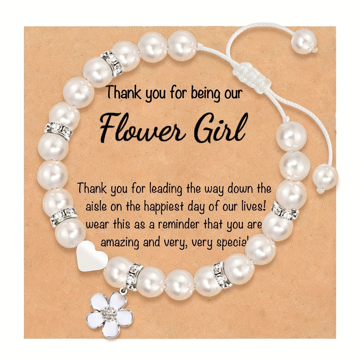 E-shop Edles Blumenarmband - Verstellbare Hochzeits- mit Herzanhänger, Geschenk für Blume, Geburtstag oder Jubiläum – Passend für Frauen, Elegantes