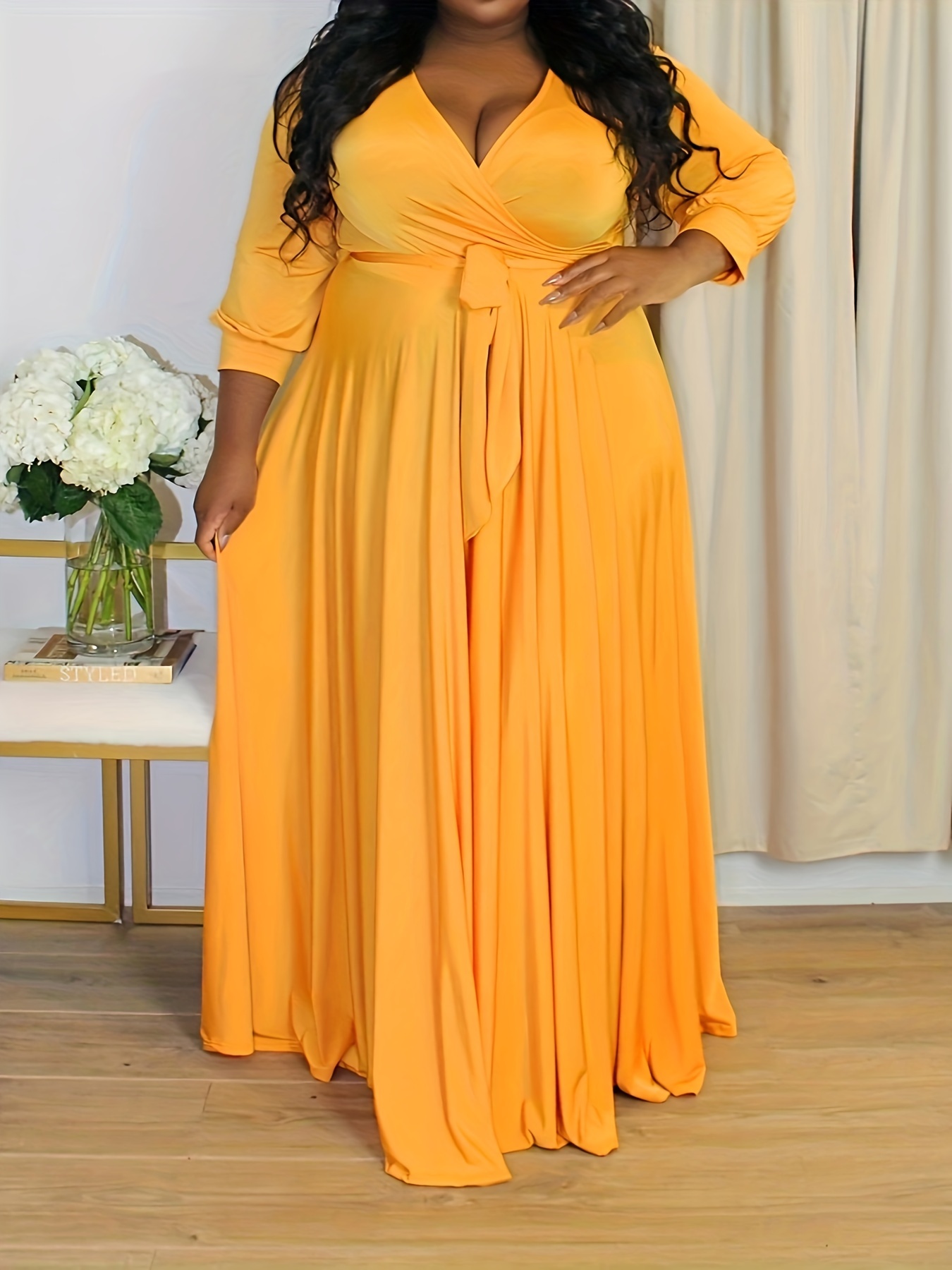 green emerald velvet dress LaDivine 7497C Long A Line Formal Plus Size Evening Dress – The Dress Outlet main image 0