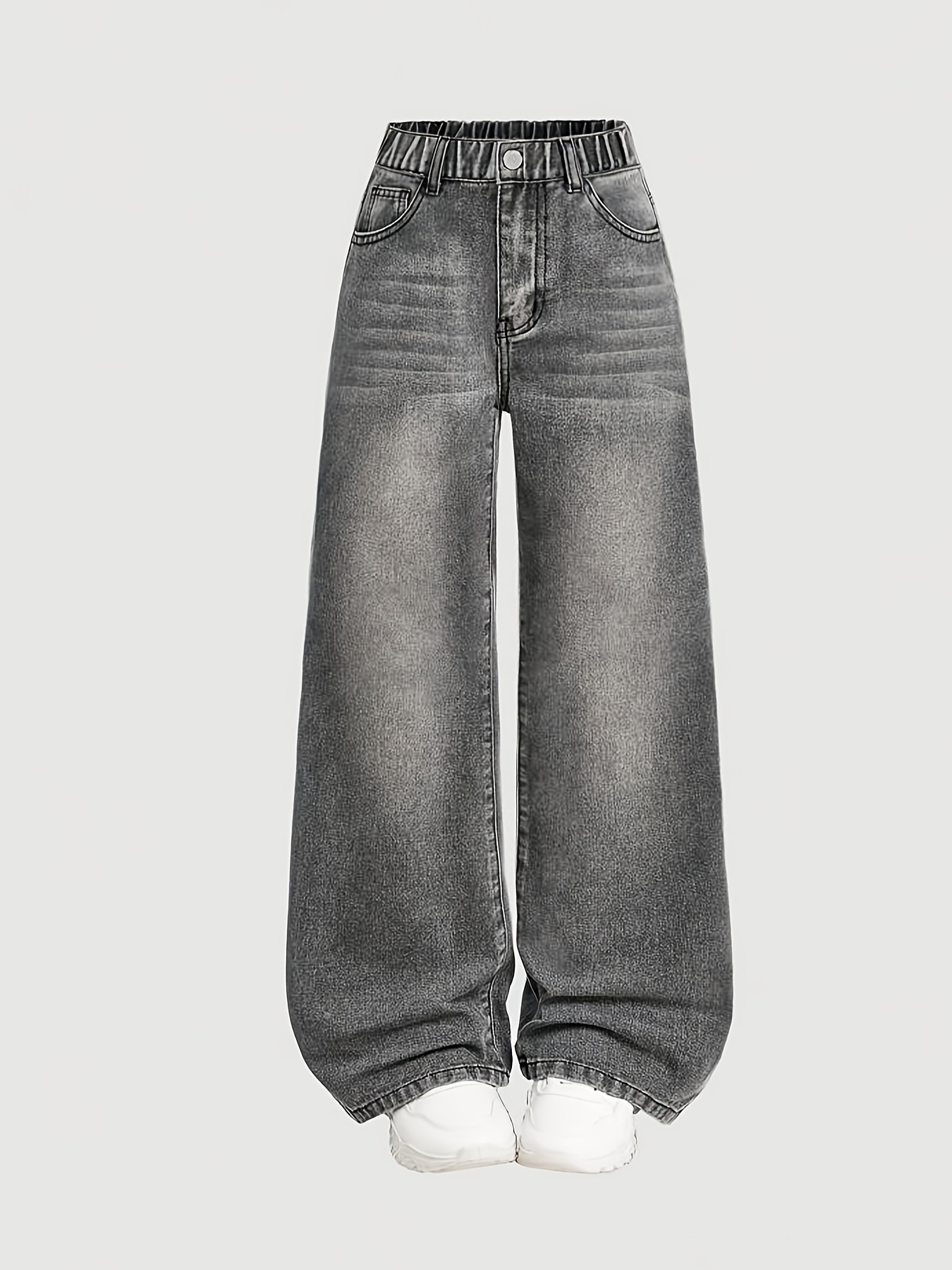 【Anyone more】Pori Gray Green Loose Fit Denim Pants grey baggy jeans sold on Temu Canada