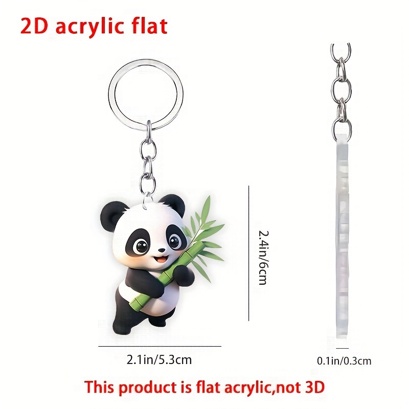 

Panda Holding Bamboo Car Keychain, Car Accessories For Women