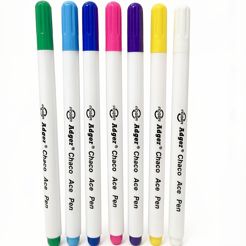 TEMU 7pcs Set Of Ink Pens For Sewing, 7-'s Chalk Fabric Markers, Self-erasing And Water-soluble Fabric Markers, Accessories For Clothing, Cutting,