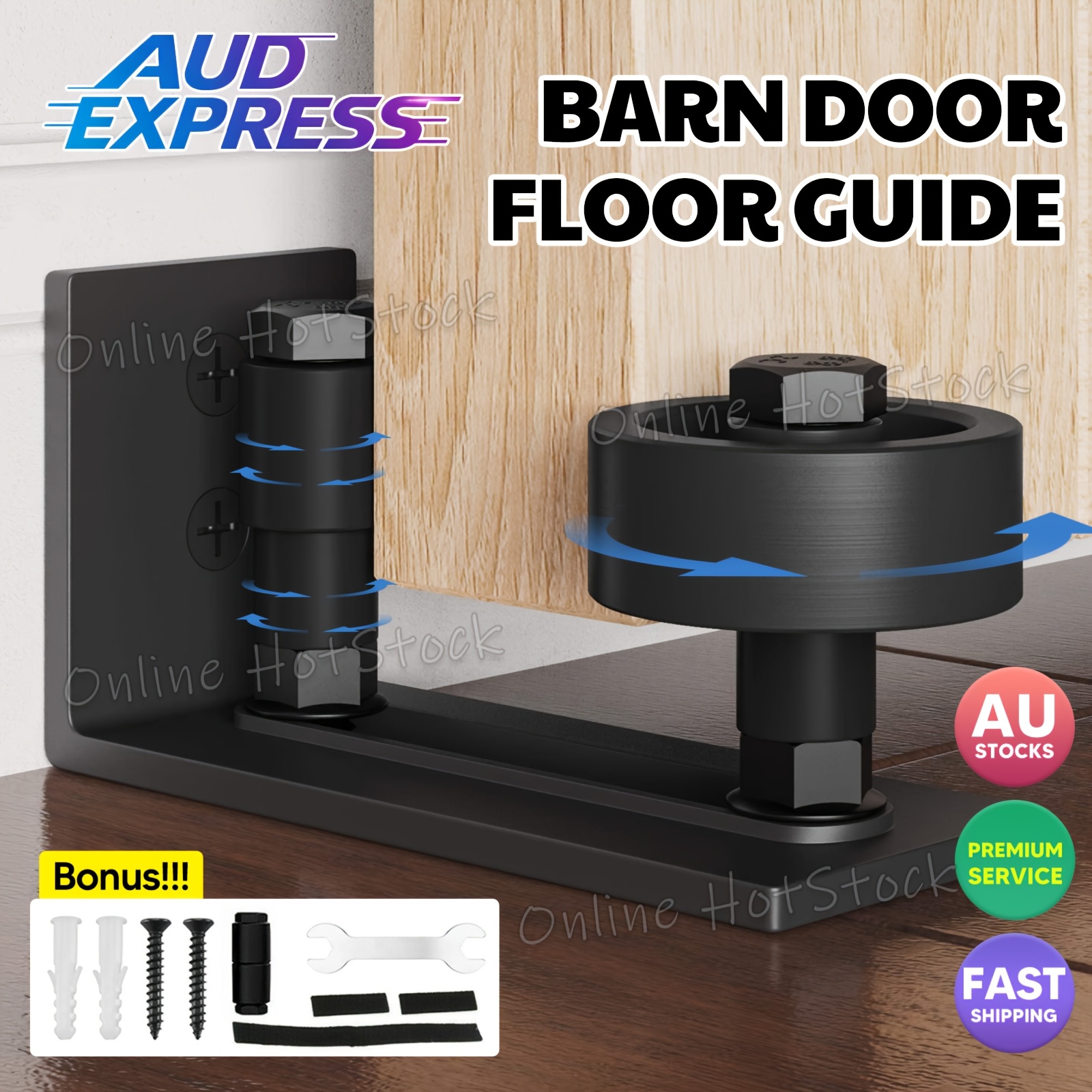 TEMU Barn Door Hardware Bottom Floor Guide Stay Roller Adjustable Wall Sliding